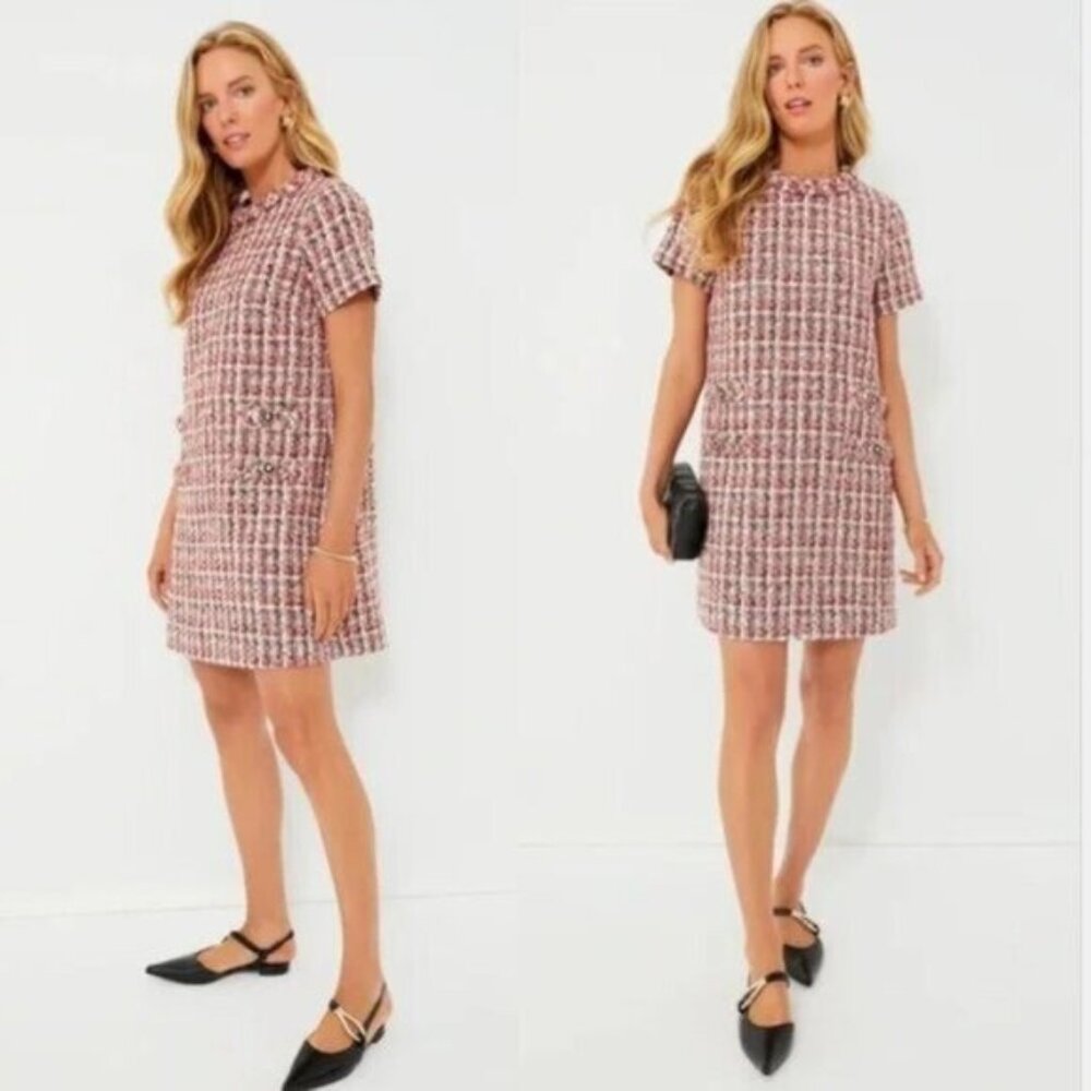 Tuckernuck | NEW Magnolia Tweed Short Sleeve Crew Neck Jackie Mini Dress Size XL - Picture 2 of 12